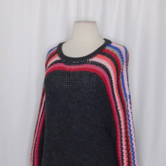 XIRENA Teton Aprés Ski Sweater Alpaca Gray Colorful Stripes Sporty Apres X-Small - Picture 8 of 15